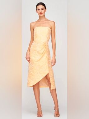 Kay Unger Lucy Midi Dress In Saffron